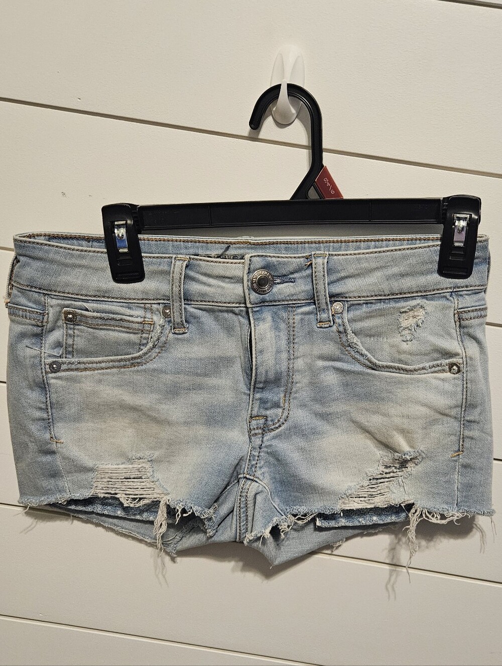American Eagle Outfitters Light Wash Distressed Jean Shorts